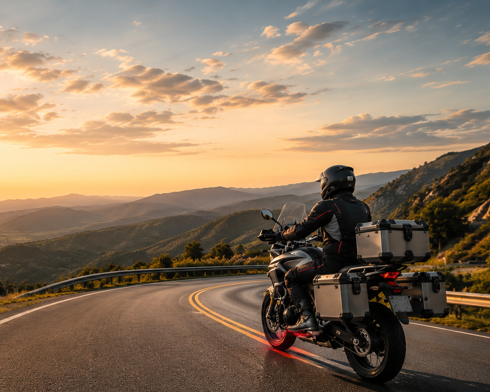 motociclista em viagem ao pôr do sol portal moto na rota sobre viagens, testes, manutenção e equipamentos para motociclistas smartphone 3